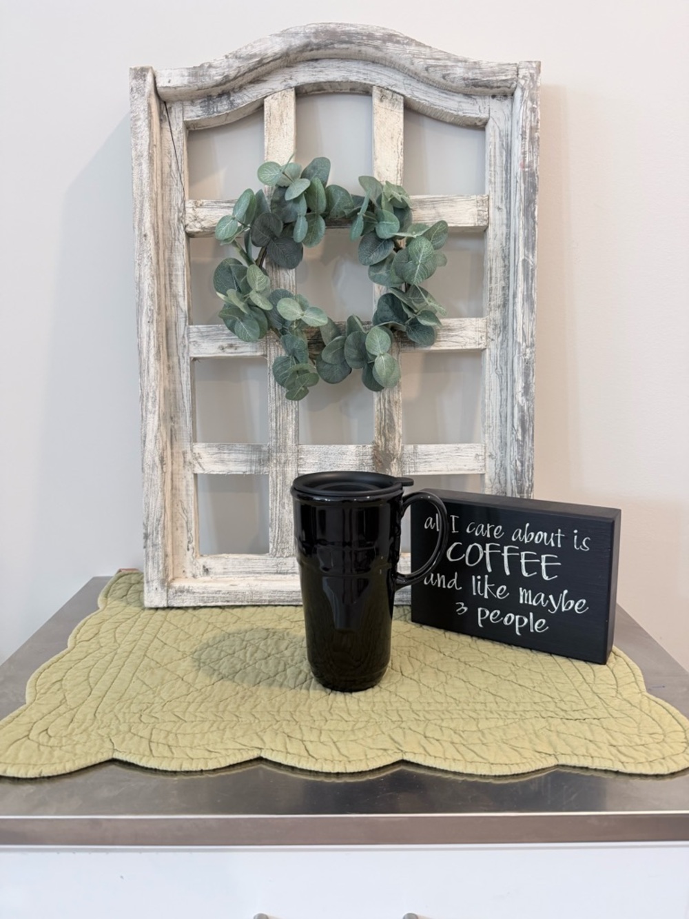 Longaberger Pottery Woven Traditions Ebony Black Handled Travel Mug + Lid 16oz